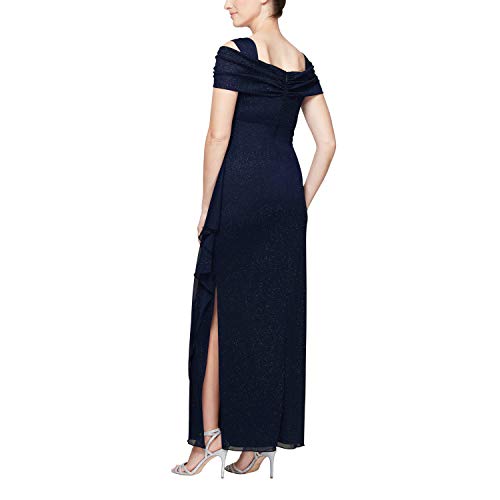 31S7sRqumOL.jpg Women's Cold Shoulder Mother of The Bride Dress W/Ruched Skirt, Formal Event, Wedding Guest Gown (Plus Size)
