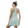 Spring Autumn Tennis Dress with Shorts Sleeveless Solid Golf Badminton Dresses Gym Fitness Running Sportwear Suit