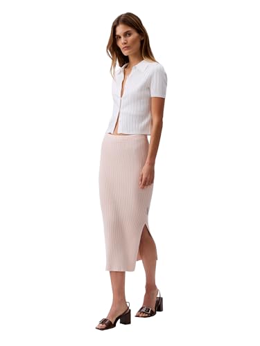 Women's Cotton Rib Midi Skirt