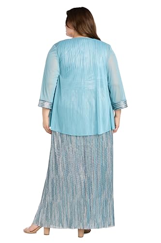 Elegant Two-Piece Matte Chiffon Jacket Dress W/Crinkle Surplice Bodice & 3/4 Sleeves