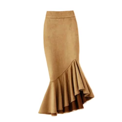 31WBgL4ohgL.jpg Long Mid- Skirt Women Size Mermaid Style Ladies Waist Ruffles Winter Skirts