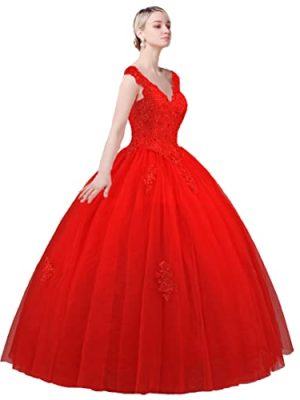 Quinceanera Dresses Lace Prom Ball Gown Sweet 16 Princess Dresses