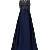 Women's Bead Combo Taffeta Long Dress