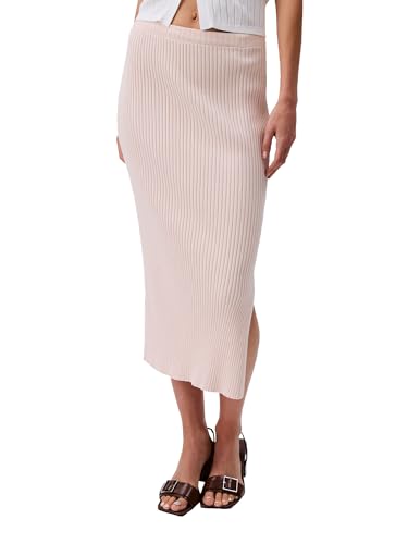 Women's Cotton Rib Midi Skirt