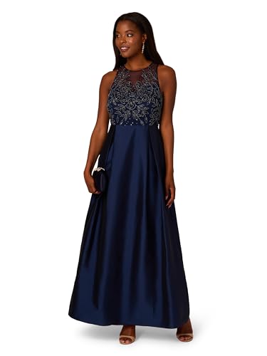 31XuHIStN1L.jpg Women's Bead Combo Taffeta Long Dress