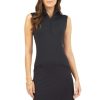 Sun Protective UPF50+ Icefil Quick Dry Cooling Sleeveless Mock Neck Dress w Pockets 58000 Black Solid M
