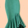 Long Mid- Skirt Women Size Mermaid Style Ladies Waist Ruffles Winter Skirts