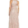 Women's Metallic Bloom Pleated Maxi Dress