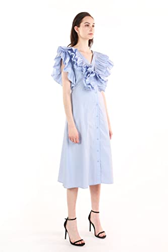 Periwinkle Ruffle Midi Dress