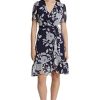 Women's Faux Wrap Dress with Ruffle Skirt Occasion Shower Office Career