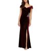 Women's Long Off The Shoulder Fit and Flare Dress