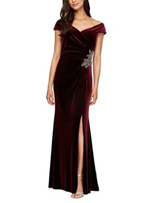 Women's Long Off The Shoulder Fit and Flare Dress