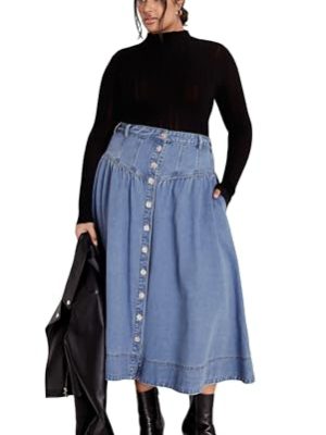 Women's Plus Size Skirt - Ari Denim