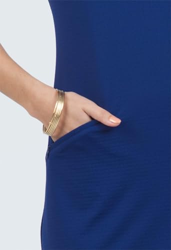 Sun Protective UPF50+ Icefil Quick Dry Cooling Sleeveless Mock Neck Dress w Pockets 58000 Black Solid M