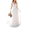 Wedding Dresses for Bride 2025 with Lace Appliques Chiffon A Line Women Dress Long Sleeves Beach Bride Dress