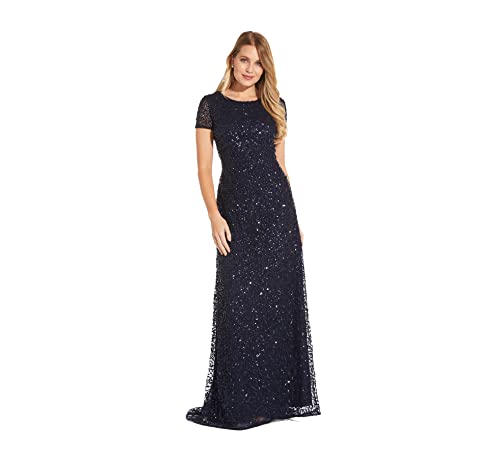 31skxYh2RRL.jpg Women's Short-Sleeve All Over Sequin Gown
