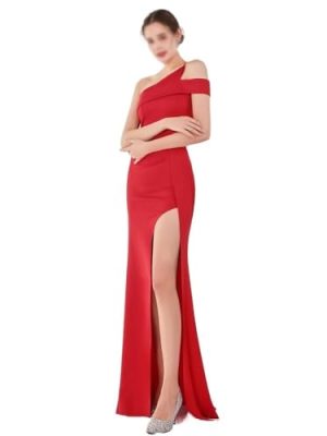 One Prom Dresses Fit Sexy Split Long Party Gown Dark Red Formal Elegant Mermaid Women Evening Dress Bridesmaid