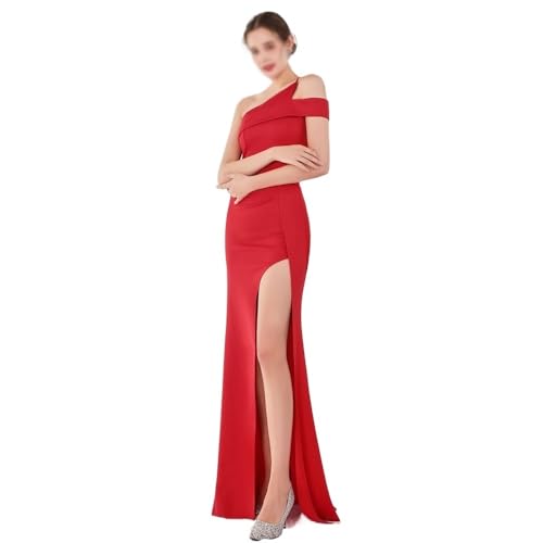 One Prom Dresses Fit Sexy Split Long Party Gown Dark Red Formal Elegant Mermaid Women Evening Dress Bridesmaid