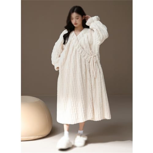 31vmCMP2-KL.jpg JSEIAJB Thickened And Plush Kimono Long Pajamas For Women's Autumn And Winter Warm Plush Morning Gown