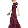 Women's Short Sleeve Beaded Gown