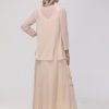 Chiffon Long Mother of The Bride Dress 2025 Sequin Wedding Guest Dress with Jacket CY134