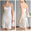 100% Mulberry Silk Nightgown for Women - 19 Momme Silk Sexy Lingerie, Sleeveless Slip Dress