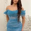 Women's Sparkly Sequin Prom Dress Long Off Shoulder Formal Dresses 2025 Elegant Ruched Evening Gowns Glitter JA0038
