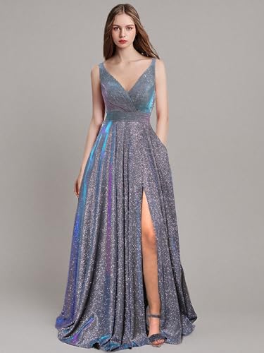 411CpQBTjyL.jpg Prom Dresses Long for Women A Line with Pockets V Neck Formal Evening Ball Gown