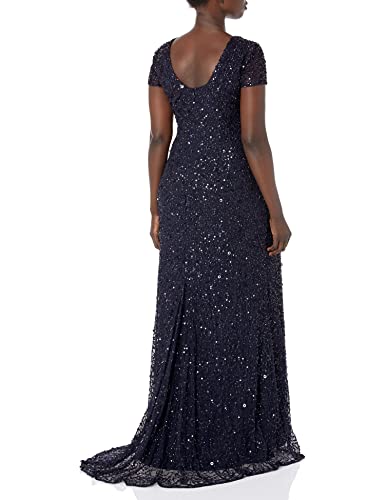 411b1svLXL.jpg Women's Short-Sleeve All Over Sequin Gown