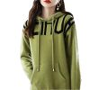 Women 100% Cashmere Wool Products Ladies Dress Knit Long Hooded Sweater Solid Slim Fit Cashmere Dress