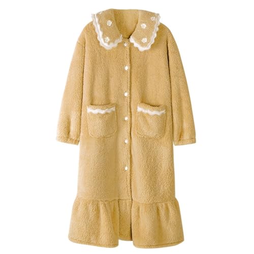 414qxJuH3YL.jpg JSEIAJB Plush Pajama Dress Cardigan Bathrobe Pajamas Pajamas Women's Autumn And Winter Long Thickened