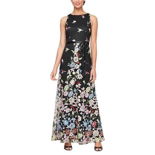 414sZ9QZl8L.jpg Women's Long Sleeveless Embroidered A-line Dress