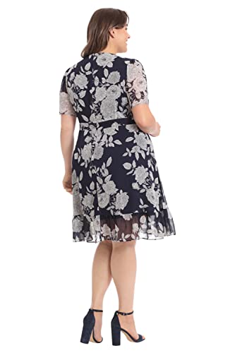 416nP5PmKGL.jpg Women's Faux Wrap Dress with Ruffle Skirt Occasion Shower Office Career