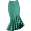Long Mid- Skirt Women Size Mermaid Style Ladies Waist Ruffles Winter Skirts
