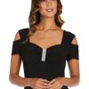 Womens Embellished Sweetheart Neck Evening Dress
