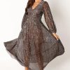 Women's Lustre Long Sleeve Midi Dress