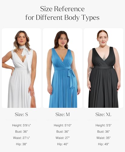 419uy4aZQ9L.jpg Women Formal Wedding Guest Dress - Shapewear Bridesmaid Dresses Built-in Bra Floor Length Prom Dress with Tie