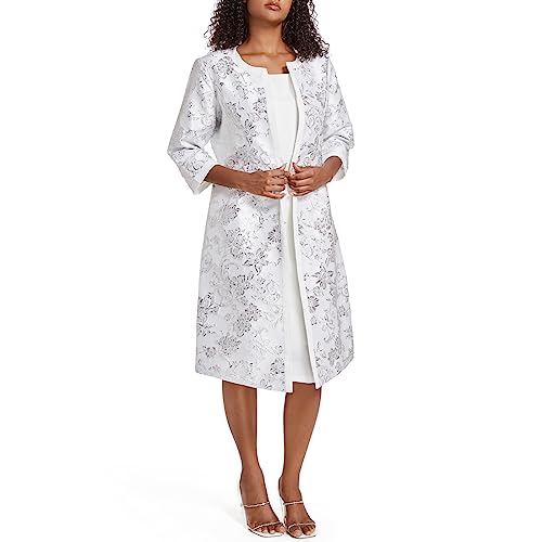 Women's Two Piece Dress Church Suits Mother Gift Special Occasion Wedding Party Jacquard Embroidery Long Jacket Church Set