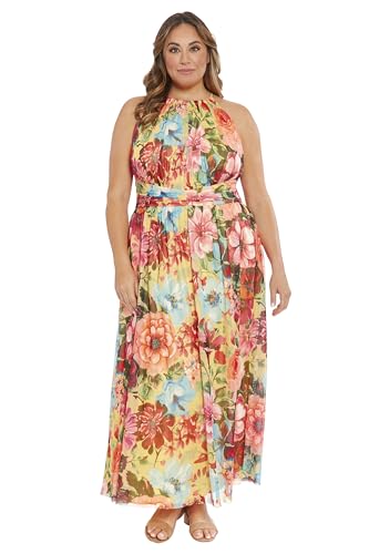 41AxmAWXHdL.jpg Women's Mesh Halter Maxi with Ruched Waistband Event Guest of Occasion Garden Party