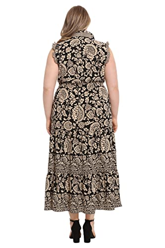 Women's Smocked Waist Boho Flattering Ruffle Maxi