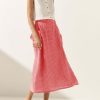 41FO452cuL.jpg Plaid Skirts for Women Elastic Waist Midi Skirt with Pockets Vintage Flowy Gingham Long Skirt