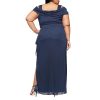Women's Cold Shoulder Mother of The Bride Dress W/Ruched Skirt, Formal Event, Wedding Guest Gown (Plus Size)