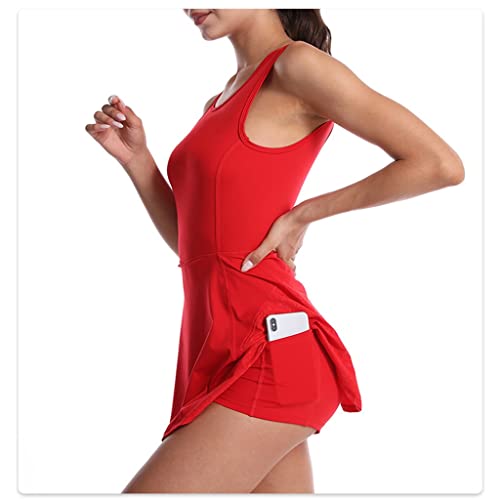 41IV1GM9PpL.jpg Skirt Sports Tennis Dress Fitness Anti-Empty Fake -Piece Dressshaped Beautiful Back Tennis Skirt Sport Dress