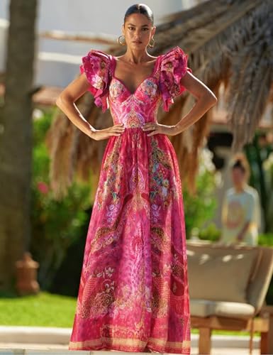 Ruffle Blue and White Porcelain Pattern Majolica Print One Piece Swimsuit and Skirt/Sarong