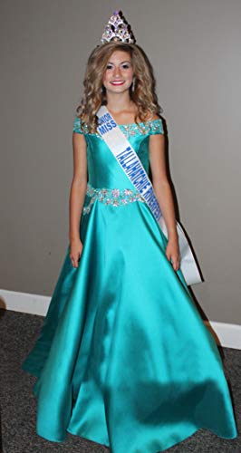 Flower Girls Off The Shoulder Pageant Dresses Long Princess Birthday Formal Party Ball Gowns Aline with Pockets