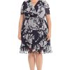 Women's Faux Wrap Dress with Ruffle Skirt Occasion Shower Office Career