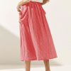 41RaURbZ9XL.jpg Plaid Skirts for Women Elastic Waist Midi Skirt with Pockets Vintage Flowy Gingham Long Skirt