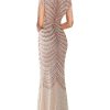 Women 1920s Plus Size Formal Dress Tassels Sleeve Sequins Gatsby Maxi Evening Gown