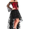 41SAN7myHCL.jpg Women's Steampunk Victorian Off Shoulder Corset Top With High Low Skirt