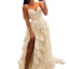 41ToAKvab5L.jpg Glitter Tiered Tulle Lace Prom Dresses Long for Teens 2024 Spaghetti Straps Formal Wedding Evening Gowns VS035